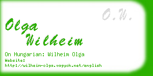 olga wilheim business card